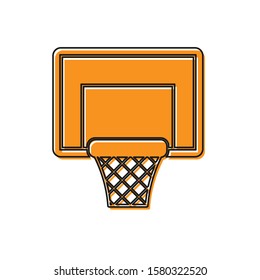 Orange Basketball backboard icon isolated on white background.  Vector Illustration