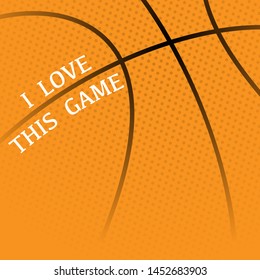 Orange basketball background with white slogan text