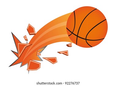 orange basketball ball broken isolated vector illustration