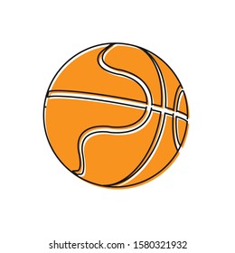 Orange Basketball ball icon isolated on white background. Sport symbol.  Vector Illustration