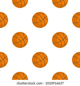 Orange Basketball Ball Pattern Seamless Flat Style For Web Vector Illustration