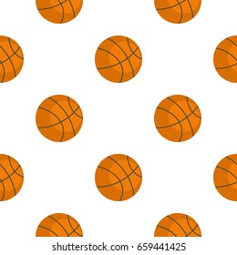 Orange basketball ball pattern seamless flat style for web vector illustration