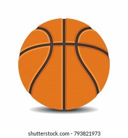 Orange basketball ball simple vector illustration