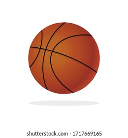 Orange Basketball ball in trendy flat style isolated.