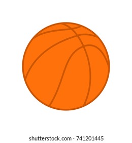Orange basketball ball. Vector icon isolated on white background. Colorful illustration in flat style.