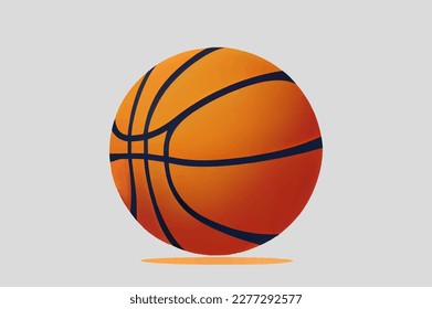 Orange basketball ballon a gray background. Isolated