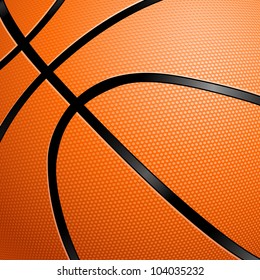 Orange Basketball close up illustration for design