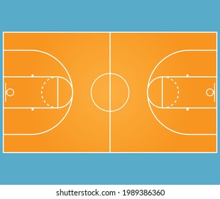 Orange basketball court - illustration