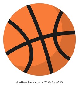 Orange basketball flat icon isolated on white background.