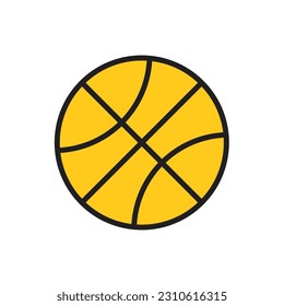 Orange Basketball Icon Vector Illustration