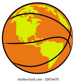 baloncesto anaranjado con impresión de tierra en él - vector