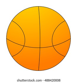 Orange basketball isolated object. Vector illustration.
