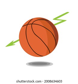 An orange basketball isolated on a white background with a shadow. A symbol of a sports game. Vector illustration.
