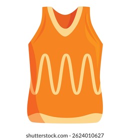 Orange basketball jersey featuring wavy stripes, designed for sports team uniforms