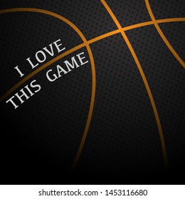 Orange basketball symbol isolated on black background