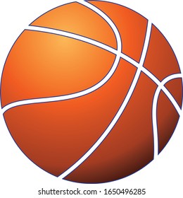 Orange basketball vector illustration on white background