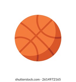 Orange basketball vector illustration with shadow on white background