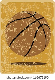 Orange basketball-vintage background