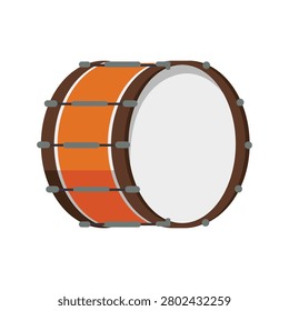 Orange bass drum vector illustration