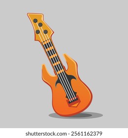 A Orange Bass Electric Guitar Vector