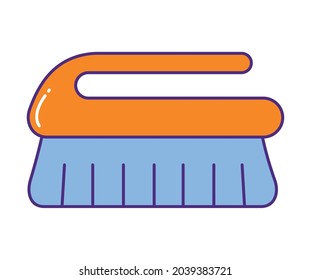 orange bath brush over white