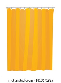 Cortina de baño de color naranja. ilustración vectorial