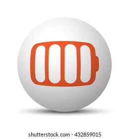 Orange Battery icon on white ball