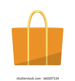 Orange beach bag. Flat icon isolated on a white background. Vector illustration.