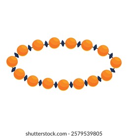 Orange bead necklace with blue details, representing fashion and personal style