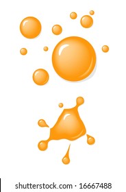 Orange beautiful dew drops