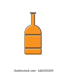 Orange Beer bottle icon isolated on white background.  Vector Illustration