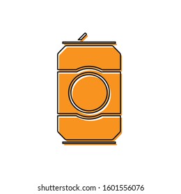 Orange Beer can icon isolated on white background.  Vector Illustration