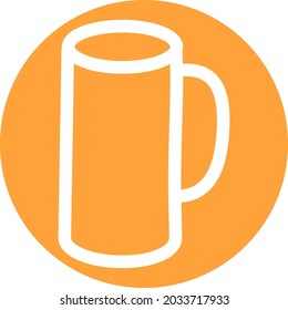 Orange beer mug, illustration, vector, on a white background.