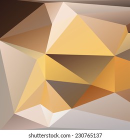 Orange and beige abstract polygonal background. Vector illustration