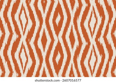 Orange beige cream ikat sharp twist, ornament cloth fashion blur textile dynamic grunge pattern endless abstract ethnicity ogee print seamless canvas draw hand stripe colorful ethnic fabric