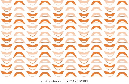 orange and beige U curve wave repeat seamless pattern on white background, replete image design for fabric printing
