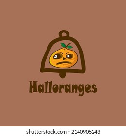 Orange and bell character logo, suitable for brand logos, identities or for graphic needs.