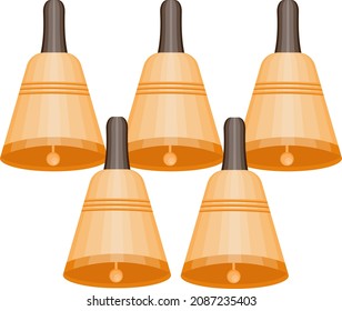 Orange bell, illustration, vector on a white background.