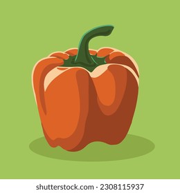 Orange Bell Pepper, vector illustration