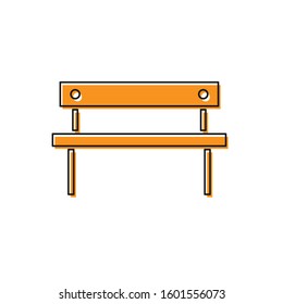 Orange Bench icon isolated on white background.  Vector Illustration