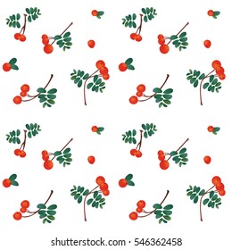 Orange Berries and Leaves Pattern