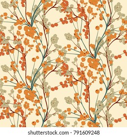 Orange Berry Seamless Vector Design