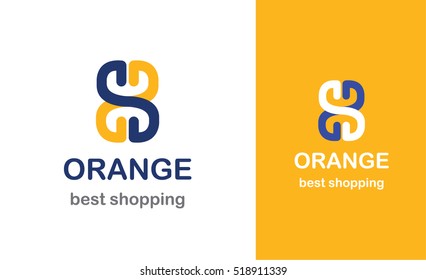 Orange Best Shopping is an abstract vector logo template for business, repair or education company. Infinity key logotype sign idea.