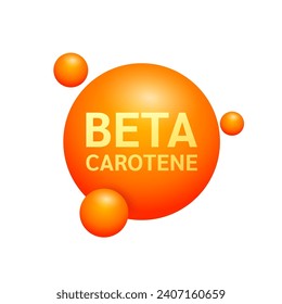 Orange beta carotene. Fiber Prebiotics Vitamins from natural fruits vegetables. Nutrients essential for intestinal. Health care. Vector EPS10.