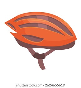 Orange bicycle helmet ensuring safety and protection for cyclists during rides