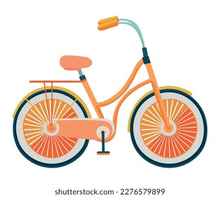 icono de estilo retro de bicicleta naranja