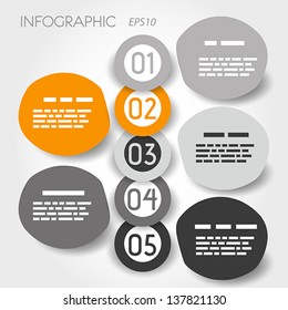 orange big bubble infographic with big rings. infographic concept.