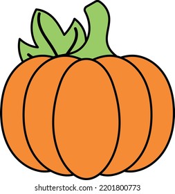 Orange Big Pumpkin Concept Vector Icon Design, Autumn or Fall activities Symbol, Dry weather Sign, Temperate climates Elements Stock illustration