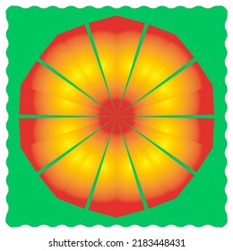 Orange big sectors circle for print design. Vector illustration. stock image.