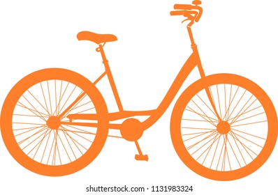 Orange bike, vector